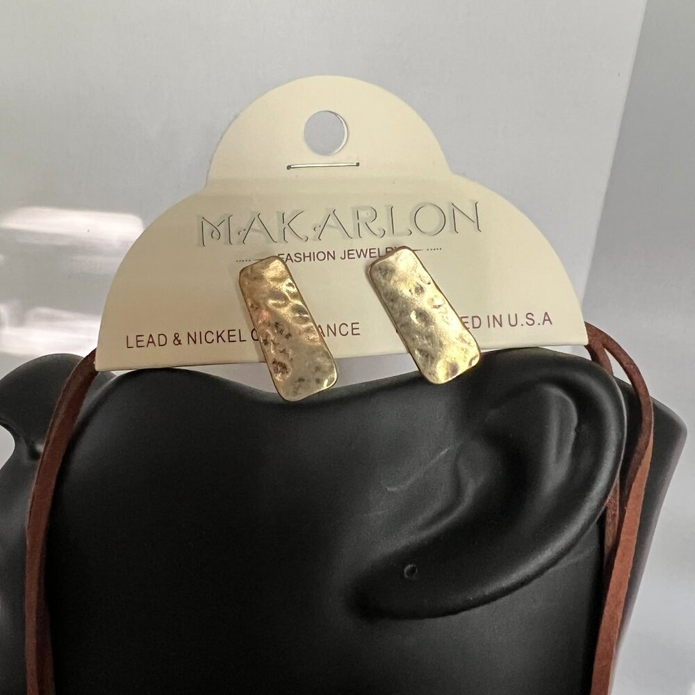 MAKARLON Gold Metal & Brown Bead Statement Necklace & Earring Set - Picture 4 of 6